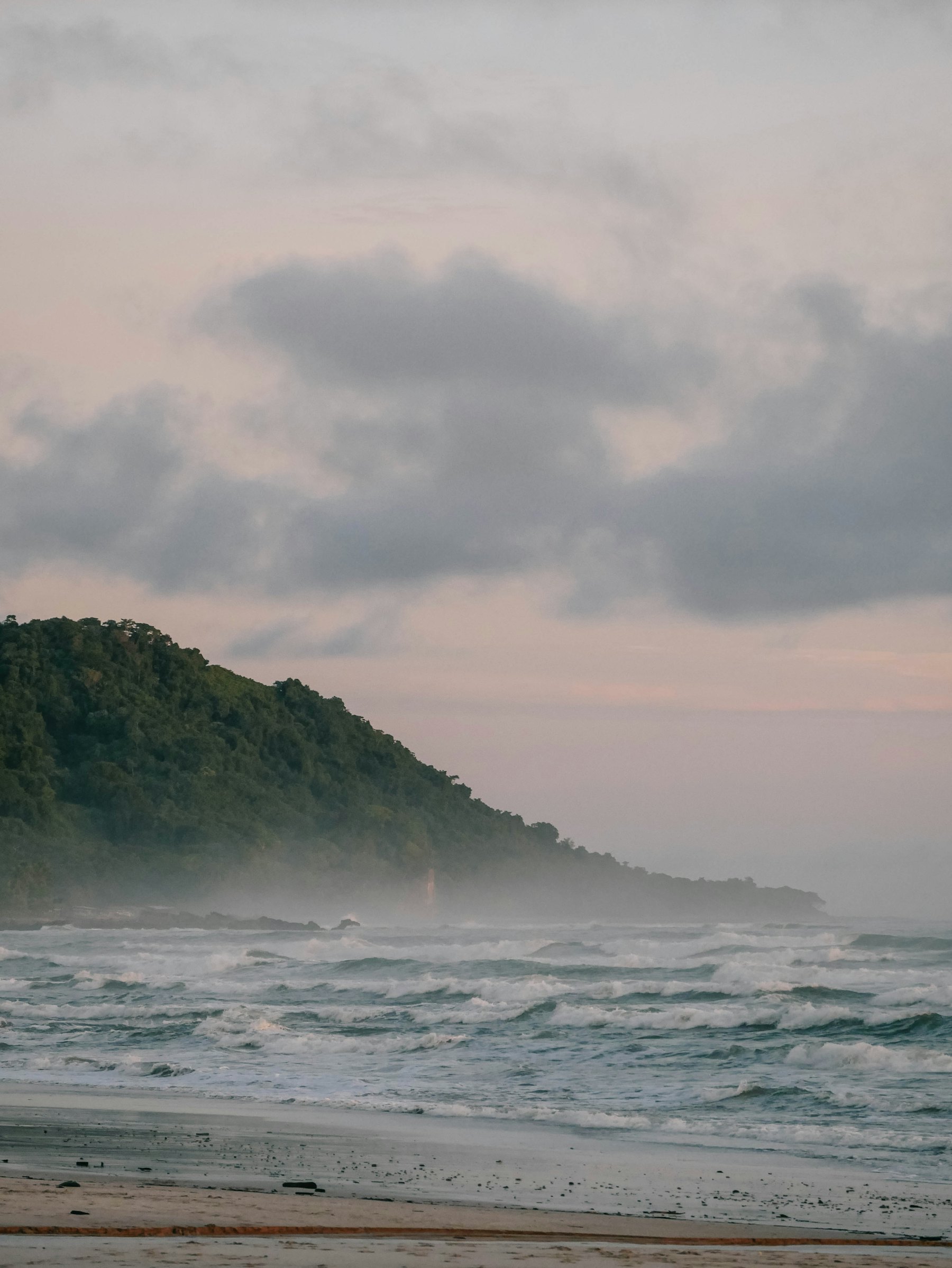 Pacific coastline in Guanacaste with forested headland